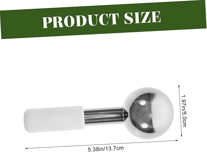 SAFIGLE 2pcs Facial Ice Massager Globes Face Massager Roller Stainless Steel for Collagen Wrinkle Reduction