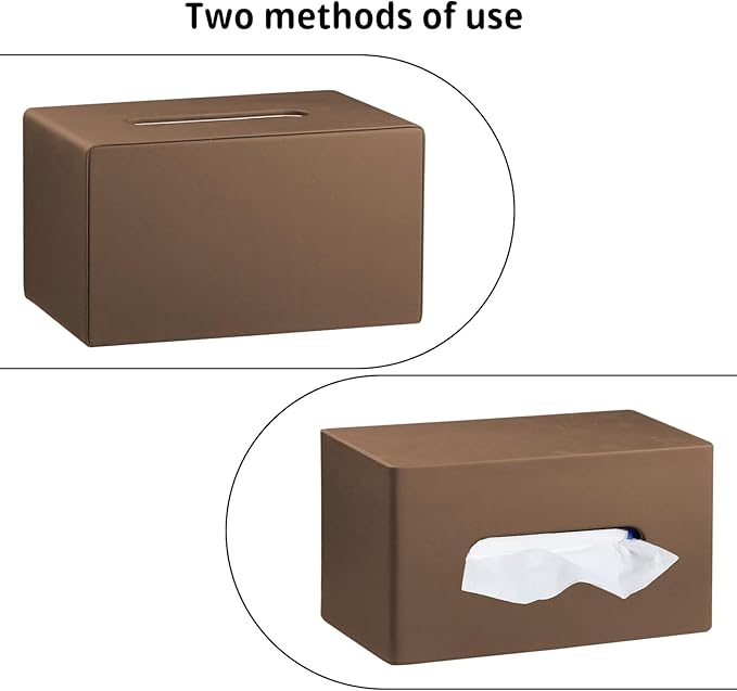 PU Leather Tissue Box Cover Rectangle with Detachable Storage Tray,Fits 230-Count Box Tall Rectangular,Modern Decorative Tissue Box Holder/Organizer for Bathroom,Bedroom Dresser,Night Stand