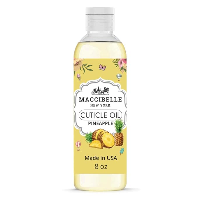 Maccibelle Cuticle Oil For Nails Refill size for Dry Cracked Cuticles (8 Ounce, Pineapple)