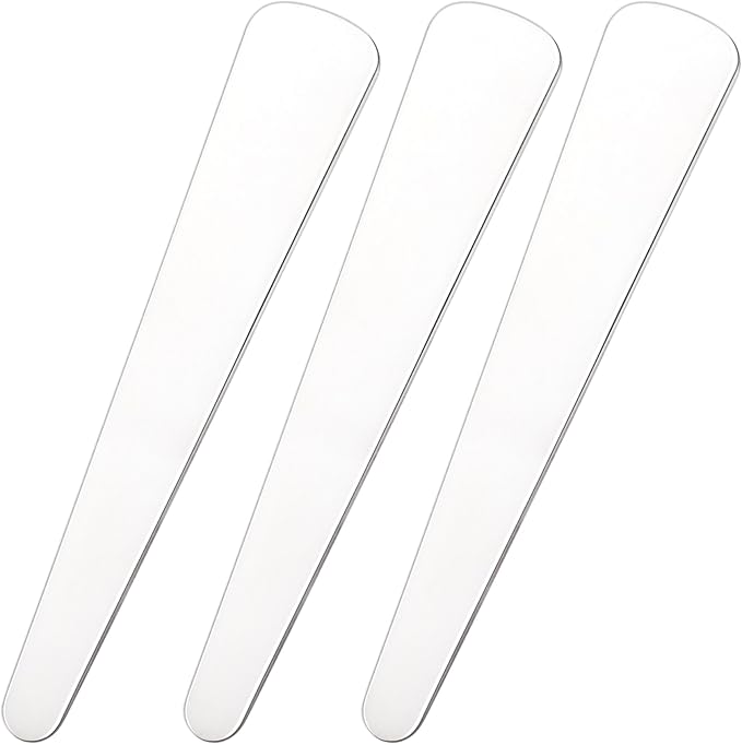 3pcs Mini Stainless Steel Makeup Spatula, Reusable Cosmetic Cream Spatulas Spoon, Skincare Scoop Applicator Facial Massage Beauty Tools for Mixing and Sampling Face Eye Cream- 2.79"×0.52"