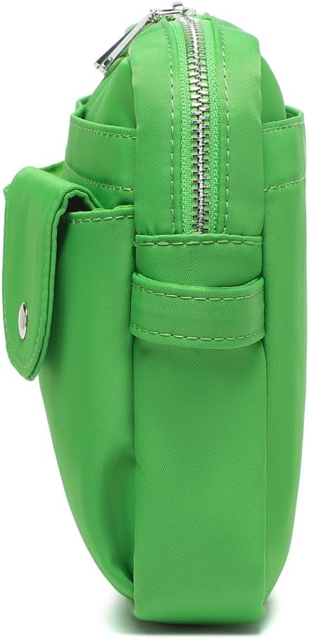 Storage Bag-arge Cosmetic Bag for Women Travel Makeup Bag Zip Up Bag Pure Cotton Canvas Can be Suspended (Grass Green)