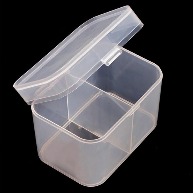 2 Pieces Nail Storage Box 2 Grids Plastic Cosmetic Cotton Pad Holder Box Nail Polish Remover Pad Storage Container Box Makeup Cotton Storage Box Cotton Swab Holder Container, Transparent