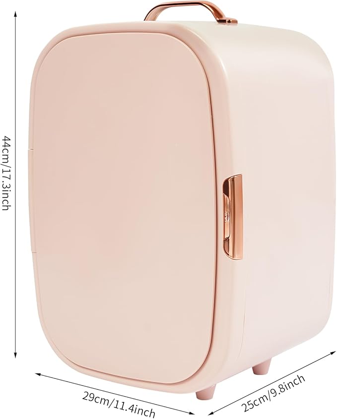 12L Skincare Fridge with Cooling & Heating, Ultra Quiet (<20dB) Cosmetic Refrigerator for Bedroom, Pink Mini Fridge for Skincare Products, Portable Makeup Fridge with Car/Home Use