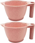 Beaupretty Hair Dye Facial Tools 2pcs Tint Bowl Mixing Bowls Hair Dye Bowls with Handle for for Barber Salon Home Pink Hair Dye Facial Tools
