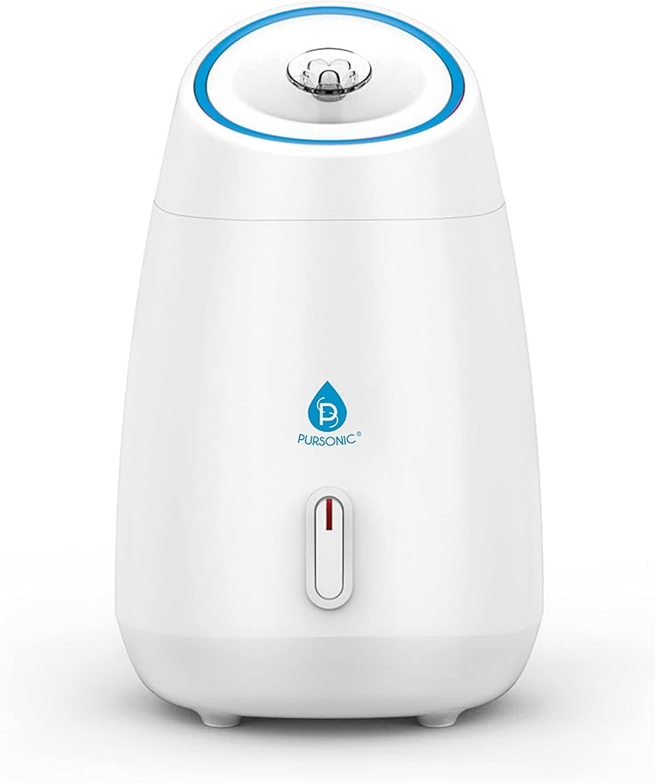 Pursonic White Facial Steamer - Face Steamer for Facial Deep Cleaning Tighten Skin - Daily Hydration for Unclogging Pores & Moisturizing Skin