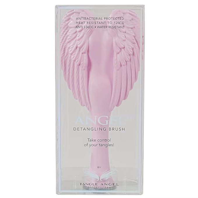 Detangling Hair Brush - Anti Static Angel Wing Hair Brush with Soft & Flexible Bristle for Straight & Wavy Hair - Tangle Angel Hair Detangler Brushes for Blow Drying & Shower (Matt Pink)