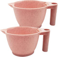 Minkissy Wheat Straw Hair Color Mixing Bowl - 2 Pack Stackable Portable Tint Bowl for Salon & Home Use - Pink
