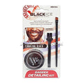 Black Ice Barber Detailing Kit Enhance Beard Mustache Sharp Hairline Brush Color (Darkest Brown)