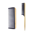 2PCS Natural Handmade Bamboo Hair Combs for Women Men, Anti-Static for All Hairstyles & Beard