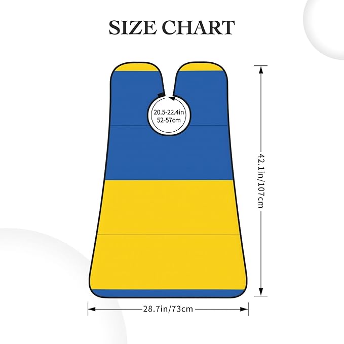 Flag Of Ukraine Print Beard Bib Apron For Men, Beard Hair Catcher For Men Shaving Trimming,Beard Cape Cloth