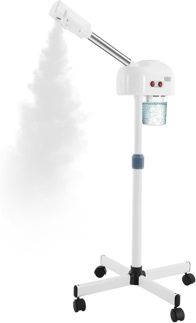 Facial Steamers, Hot Ozone Face Steamer on Wheels for Facial, Professional Skin Care Equipment, Esthetician Steamer for Salon Beauty and Spa, Mist Face Steamer for Skin Care