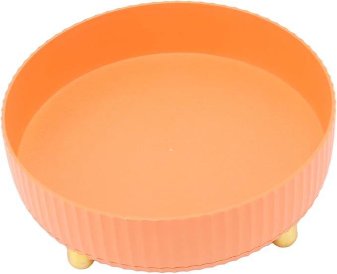 Fydun Rotating Plate, 360 Degree Storage Rack Organizer Round Cosmetic Shelf Basket Turntable for Kitchen Cabinet Pantry Small White Lazy Susans Refrigerator (Orange)