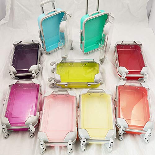 HBZGTLAD 10pcs false eyelashes packaging box pink luggage lashes suitcase mink lashes packing fluffy and curly case empty (Blue-green)