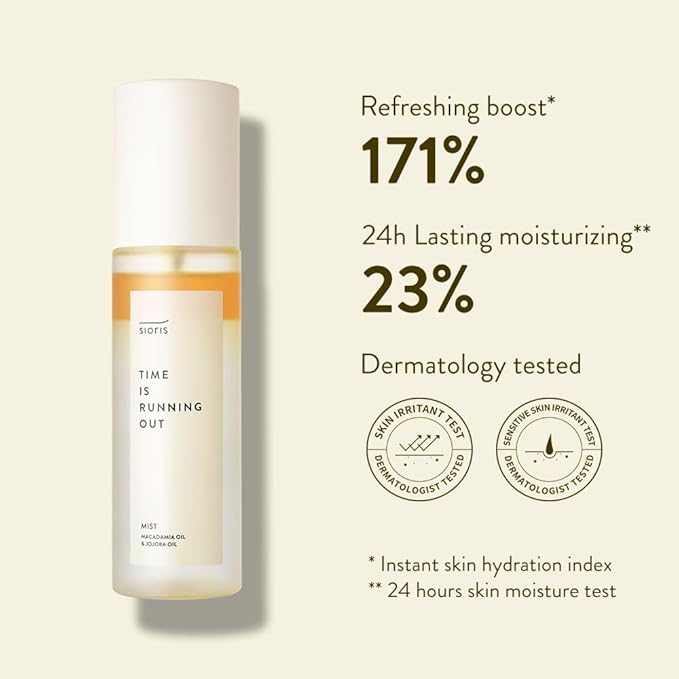 SIORIS Hydrating Face Mist Spray for Dry & Sensitive Skin, Organic & Vegan Facial Spray with Jojoba Oil & Citrus Water (Yuja), Lightweight Face Serum Mist for Dewy Glass Skin Finish, 1.01 fl oz