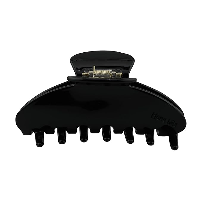 Luxury Black Claw Clip for Women | Our Acetate Black Hair Clip Feels Light, Looks Smooth and is Easy to Wear | Use for easy Half Ups with No Snagging and a Secure Grip in a Large Four Inch Size