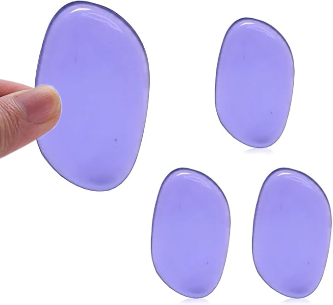 Washable Silicone Sponge Jelly Applicator for Cream Gel Foundation - Face Silisponge Cosmetic Beauty Makeup Tools Blender Purple 4PCS