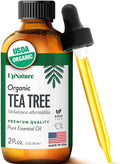 UpNature Tea Tree Oil - 100% Pure USDA Certified Organic Tea Tree Essential Oils for Skin, Hair, Toenail, Body and Scalp (2oz)