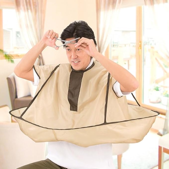 FRCOLOR Hair Cutting Cape for Adults with Hair Cut Catcher Lightweight Haircut Clothes 32X35X90 Inch Foldable Umbrella Style Salon Cape for Home and Professional Use