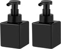UUJOLY Foaming Soap Dispenser, 9oz Refillable Pump Bottle Plastic for Liquid Soap, Shampoo, Body Wash, 2 Pcs, Black