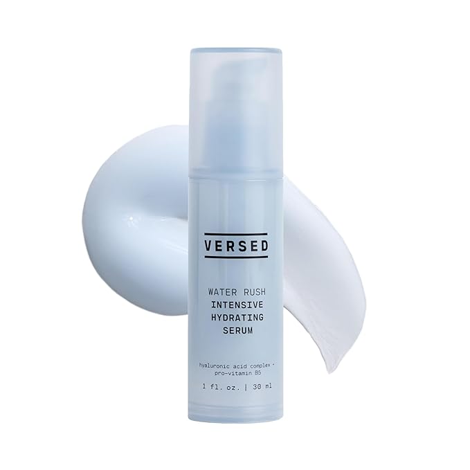 Versed Water Rush Intensive Hydrating Serum - Hyaluronic Acid Serums for Face with Vitamin B5 - Lightweight Face Serum for Dry Skin (V1 Water Rush - 1 Fl Oz (Pack of 1))