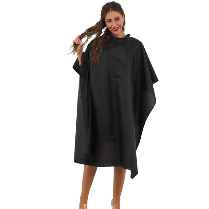 Black Waterproof Hair Salon Cape Professional Barber Cape with Metal Snap Closure Hair Cutting Cape (Black-10 Pack)