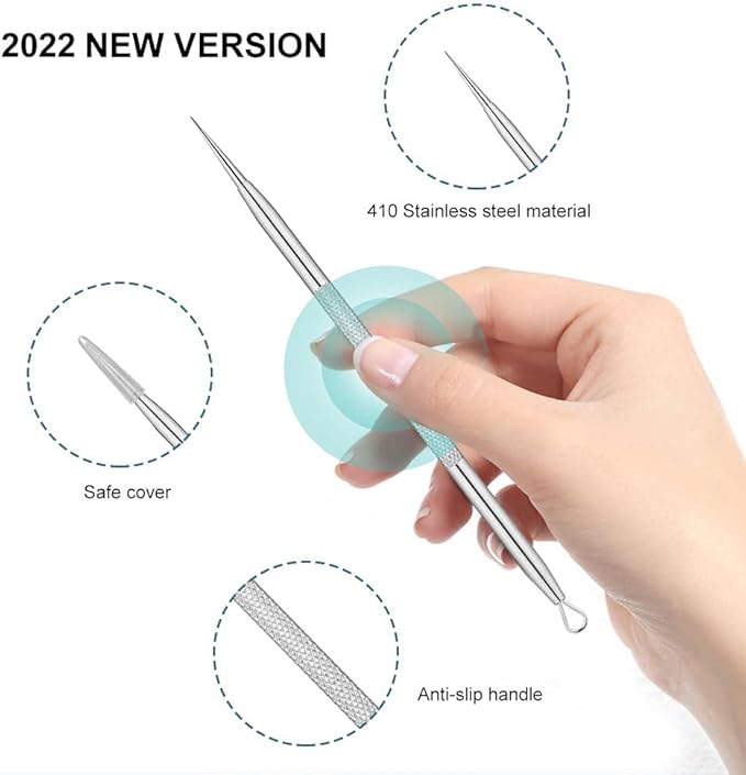 Professional Blackhead and Blemish Remover -Pimple Comedone Removal 2-in-1 Extractor Tool -by La Chat (2 Packs)