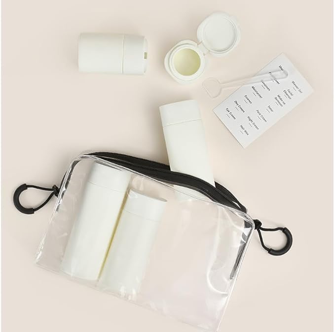 5 Pack Brief and Fashion Travel Bottles TSA Approved, BPA Free Travel Size Containers Refillable Squeeze Bottles for Cosmetic Shampoo Cream Conditioner … (Ancient Nordic Antique White)