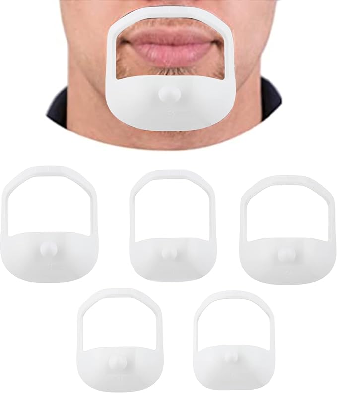 5 Sizes/Set Men's Beard Styling Template,Shaping Tool Trimming Styling Template for Beard Trimming