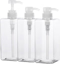 Suream 22oz/650ml Refillable Shampoo Bottle for Shower, Large Capatity Conditioner Dispensers for Bathroom, Plastic Pump Press Bottles for Lotion, Body Moisturizer, Massage Oil, Hand Wash, Soap, 3Pack