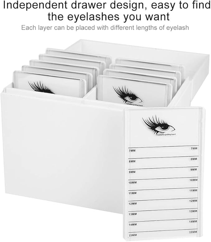 10-Layer Eyelash Extension Storage Box, Acrylic False Eyelash Makeup Organizer Holders, Makeup Cosmetic Case for Grafting Eyelash Extension Tool