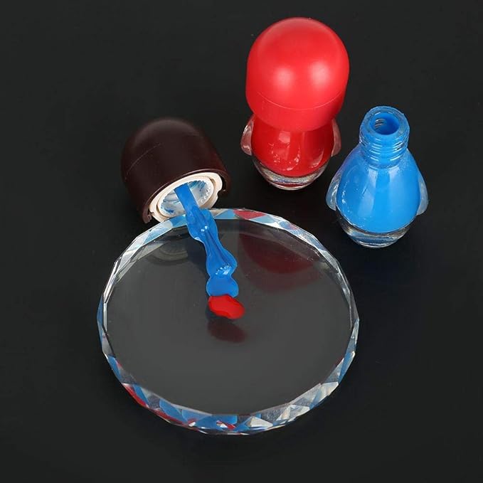 Glass Nail Art Palette, Round Makeup Mixing Palette for Nail Polish, Gel & Paint, Cosmetic Glass Tray for Nail Art, Eyelash Glue & DIY Drawing Tool