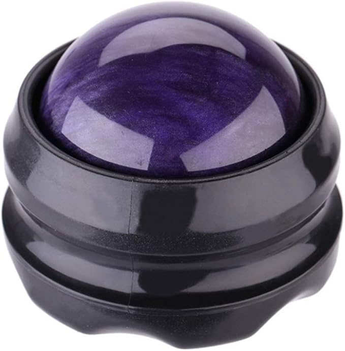 Manual Massage Ball Pain Relief Back Roller Massager Self Massage Therapy & Relax Full Body Tools for Sore Muscle Joint Pain Essential Oils or Lotion Relax (Purple)