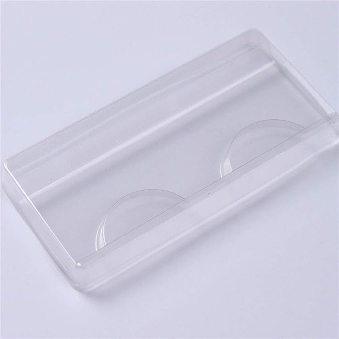 50 Pieces 25mm Rectangle Plastic Eyelash Trays Clear Lash Trays Holder Mink Lash Trays Eye Lash Tray for False Eyelashes Packaging Box Eyelash Storage Case Cosmetic Container Beauty Salons