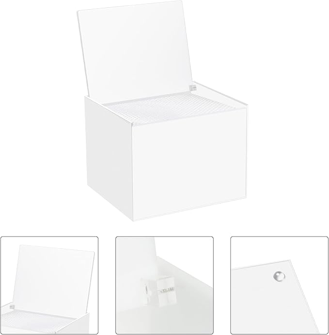 Disposable Face Towel Storage Box Compatible with Facial Towel XL, Acrylic Disposable Face Towelette Holder Container, White