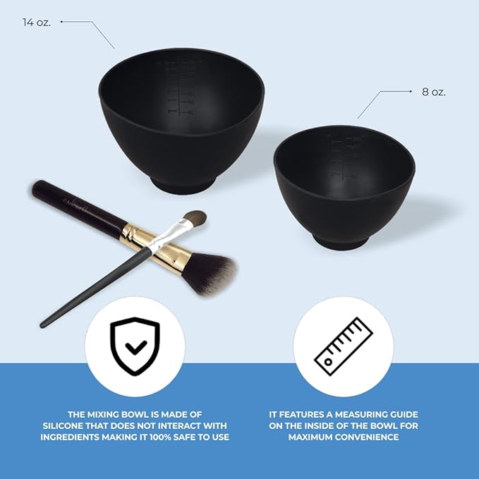 ForPro Professional Collection Silicone Mixing Bowl, Black, Flexible, Odorless, for Mixing Facials, Massage, Body & Other Products, 14 oz