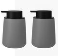 Foaming Hand Soap Dispenser Ceramic, Foam Dish Soap Dispenser for Bathroom and Kitchen Sink, Liquid Pump Bottle for Shampoo, Body Wash, Grey, 2 Pack