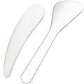 2pcs Mini Metal Makeup Spatula, Reusable Cosmetic Cream Spatulas Spoon, Skincare Scoop Applicator Facial Massage Beauty Tools for Mixing and Sampling Face Eye Cream- Silver