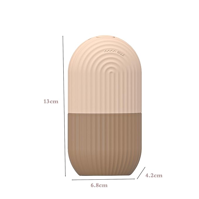 Ice Face Roller, Reusable Silicone Mold Face Massage Eye Facial Beauty Skin Care Tools Apply Ice for Shrink Pores Anti Wrinkle Reduce Puffiness Improve Skin Elasticity, Striped, Brown