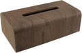 Geesatis Tissue Box Cover,Square Wood Tissue Box Holder, Rectangular Napkin Facial Tissues Holder for Bathroom Toilet Bedroom Living Room Table Desk Office Dresser, 1 Pcs Walnut Color 10.3"x5.5"x3.4"
