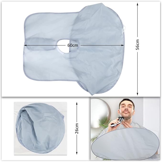 Beard Bib Apron Hair Catcher for Men Shaving & Trimming, Non-Stick Cape Grooming Cloth, Waterproof