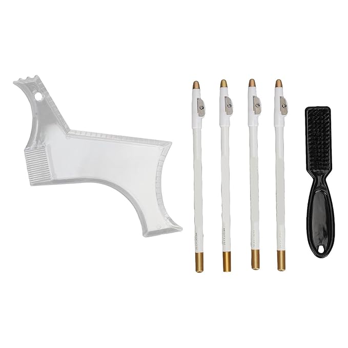 Beard Shaper, Professional Beard Shaping Tools with 4pcs Barber Pencil, Beard Template and Beard Brush, Beard Shape up Tool for Line Up & Edging, Gifts for Dad, Husband