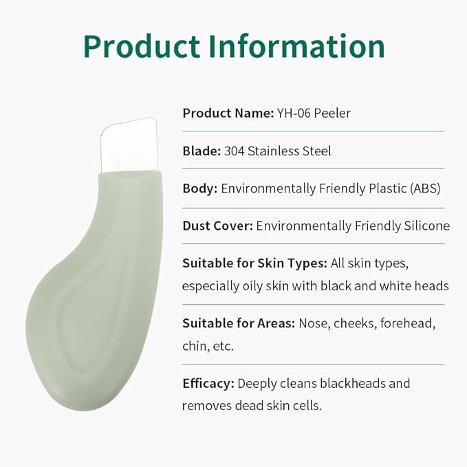 1 Pcs Blackhead Remover Tools, Silicone Face Scraper for Deep Cleansing, Nose Blackhead Remover for Women Men - Green