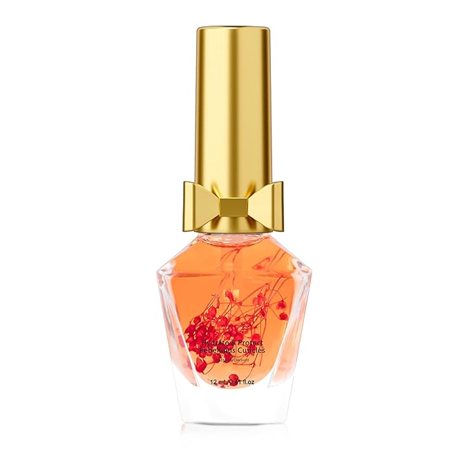 JIASHENG Cuticle Oil, Scented Cuticle Nail Oil Infused with Flowers, Hydrates, Moisturizes, Strengthens, Repairs, Revitalizing Cuticle Oils for Nails Damage Dry Cuticle, Rose, 12ml