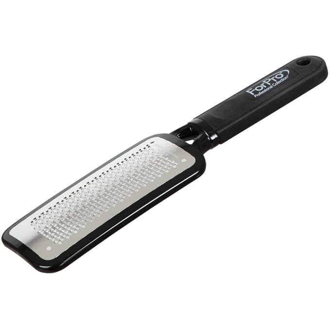 ForPro Professional Collection Premium Stainless Steel Foot Rasp, Colossal Foot File & Callus Remover, Instantly Removes Calluses & Smooths Cracked Heels, 10.75" L x 2.75" W, Black