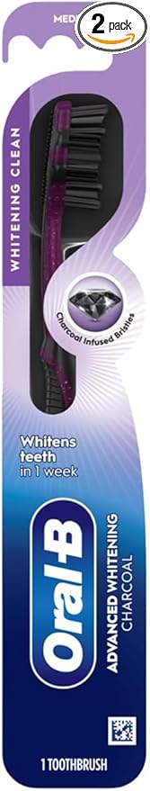 Oral-B Toothbrush Charcoal Medium Whitening Therapy (Pack of 2)