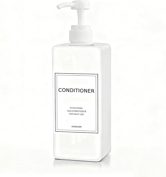Modern Shampoo and Conditioner Dispenser (21 oz, Pack of 3) Refillable Pump Bottle Set Empty Shower Plastic Bottles with Pump for Bathroom Body Wash Soap and Shower