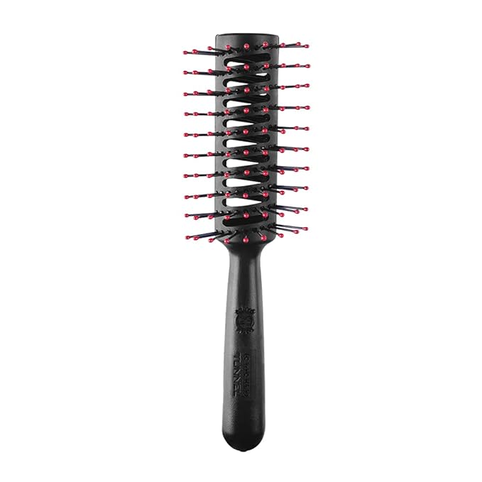 Cricket Static Free Tunnel 9-Row Vented Hair Brush for Blow Drying and Styling - Ideal for Long, Short, Thick, Thin, Curly, Straight, Wavy, and All Hair Types