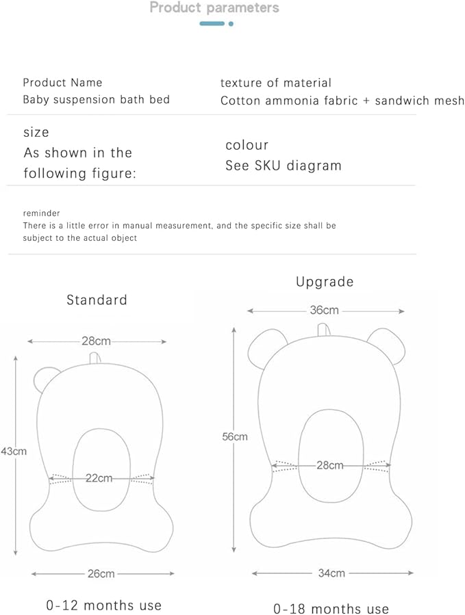 Baby Bath Cushion Pad Newborn Bathtub Mat Infant Bath Supporter Net Baby Bathtub Pillow Non-Slip Floating Bathing Tub Seat (White Crown, 28cm*43cm*26cm)