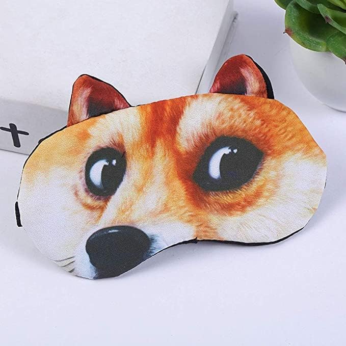 BE 3 Pack Dog Cat Sleep Mask with Gel Mask Cold Warm Compress Cute Funny Blindfold Eye Cover Kids Women Men Gift (Dogs)