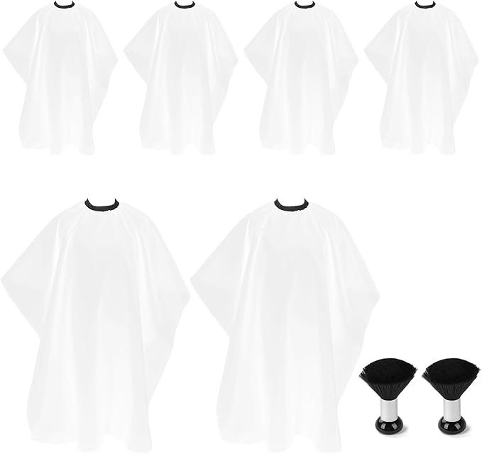 8-Piece Hair Cutting Cape Set Includes 6 Reusable 57x47 Inch Haircut Capes and 2 Cleaning Brushes Professional Hair Cape